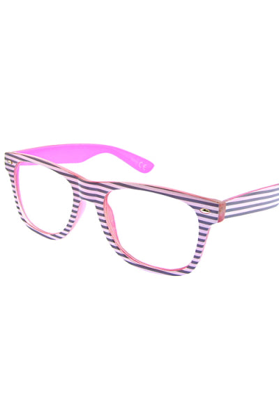 Candy Stripes Clear Lense Glasses (3927968841751)