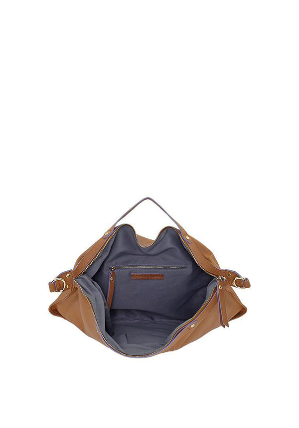Oversize Tan Leather Dunaway  Hobo Bag (198079905815)