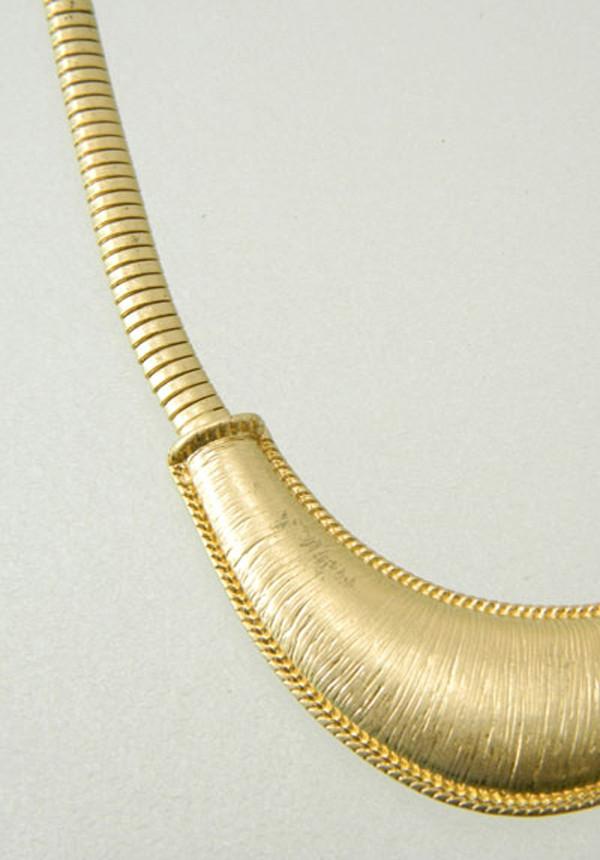 Gold Tone Mini Bib Necklace (198098124823)
