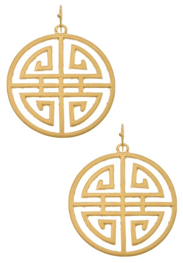 Art Deco Medallion Earrings (198116868119)