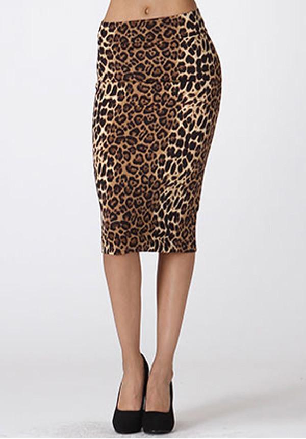 Leopard Pencil Midi Skirt (198117621783)
