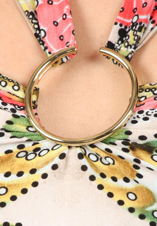 Pink Paisley Gold Ring Maxi Dress (198124273687)