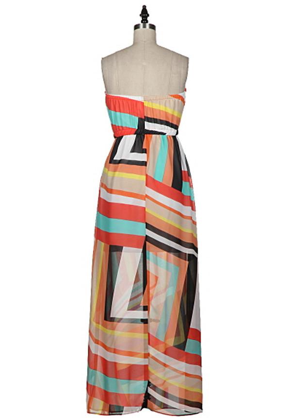 Shirley Multi-Striped Sheer Strapless Maxi Dress (198115098647)