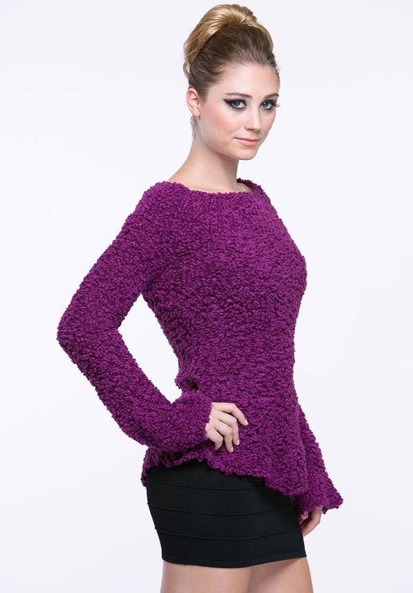 Cozy Boatneck Popcorn Knit Sweater (198088458263)