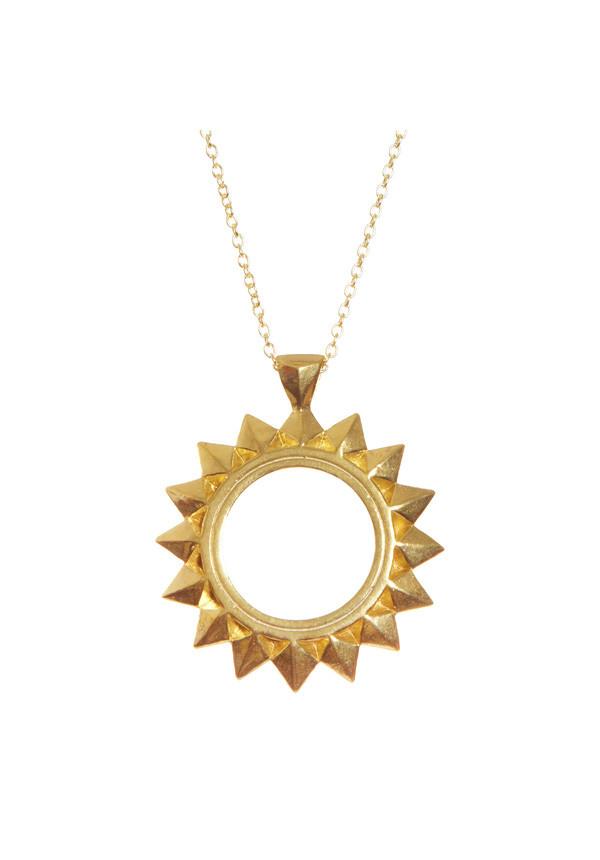 Gold Tone Arabesque Necklace (198118768663)
