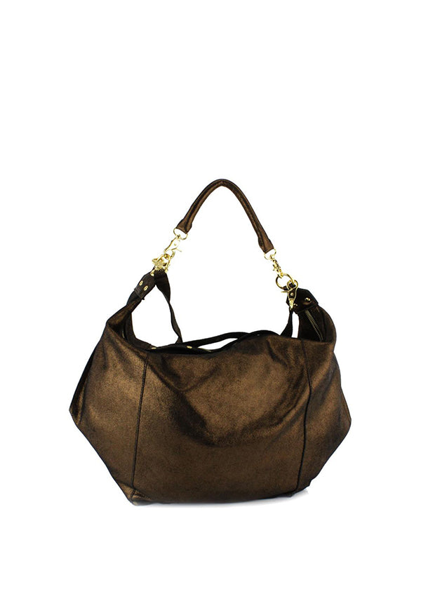 Oversize Metallic Dunaway Leather Hobo Bag (198079807511)