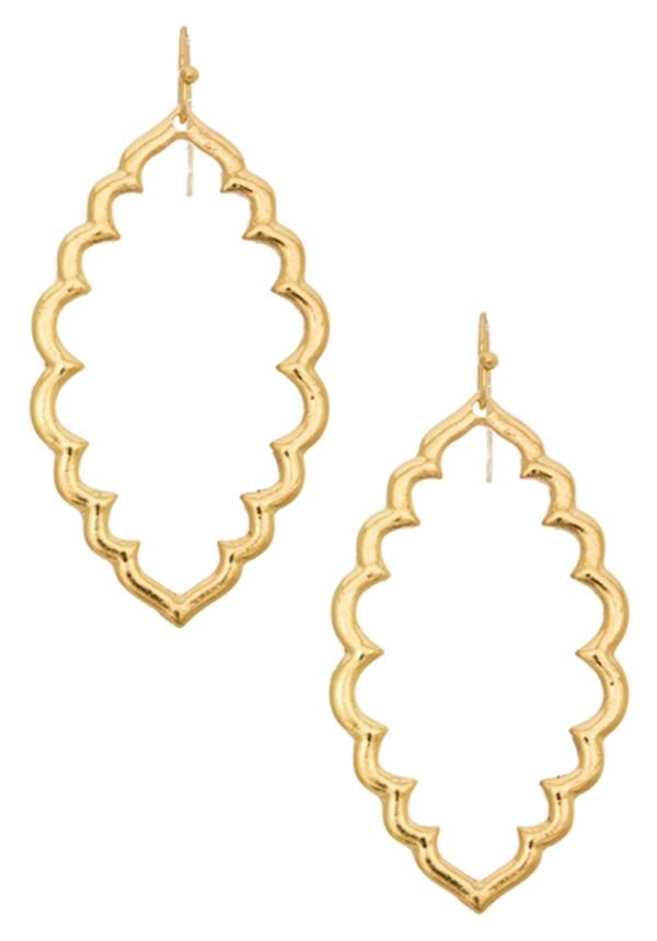 Gold Tone Open Leaf Earrings (198116114455)