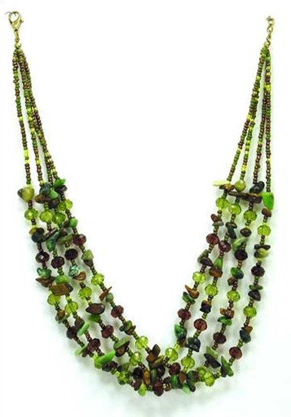 Natural Cut Bead Necklace (198097141783)