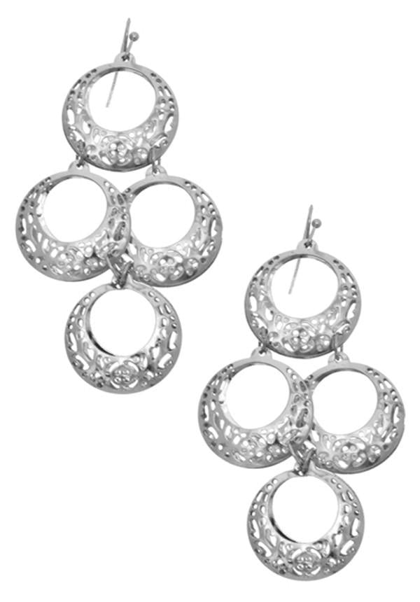 Silver Filigree Chandelier Earrings (198116442135)