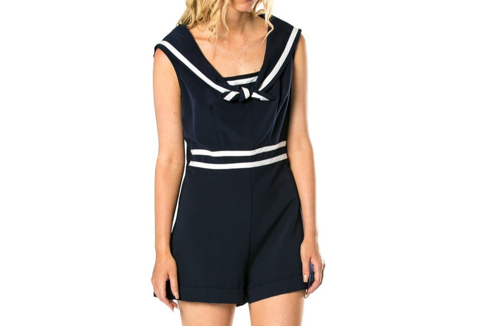 Number One Navy Sailor Suit Romper (6588001878059)